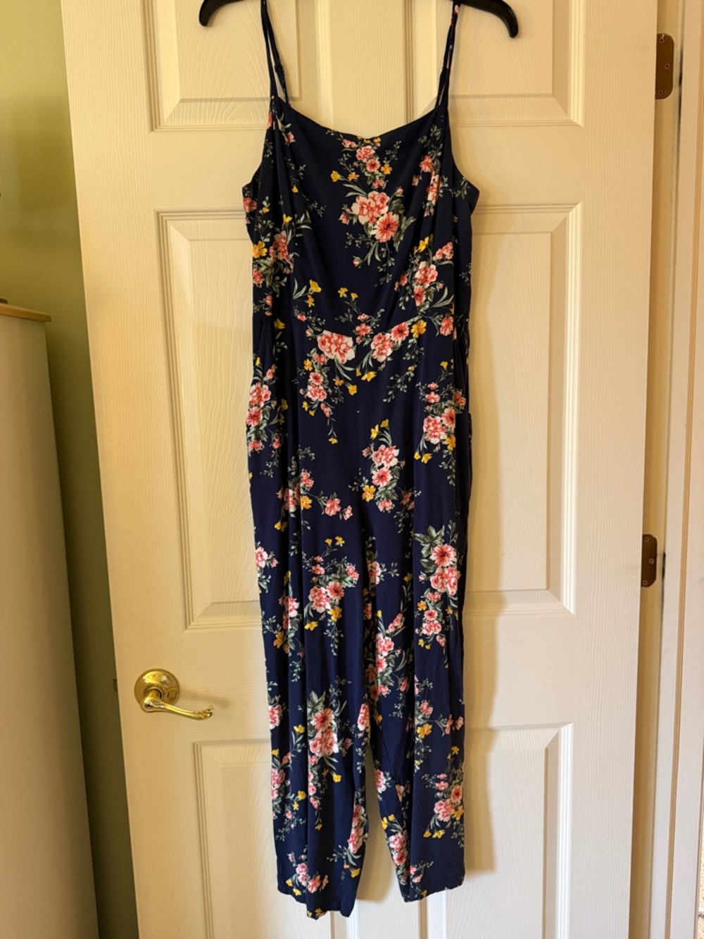 Old Navy Navy Floral Dress with Pink & Yellow Blooms